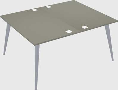 Shared rectangular office desk system