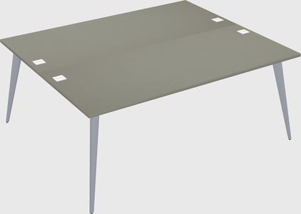 Shared rectangular office desk system
