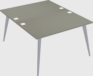 Shared rectangular office desk system