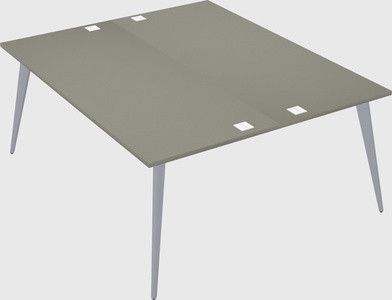 Shared rectangular office desk system