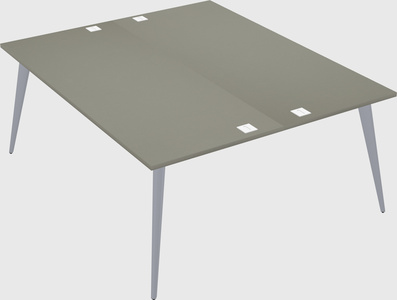 Shared rectangular office desk system