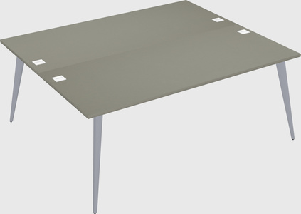 Shared rectangular office desk system