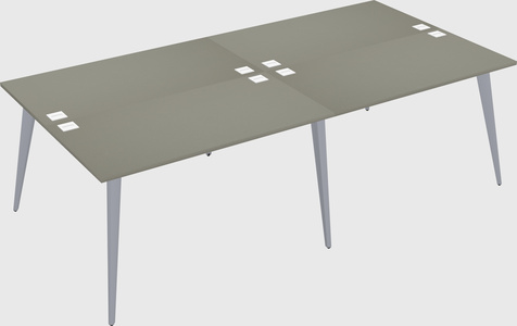 Shared rectangular office desk system