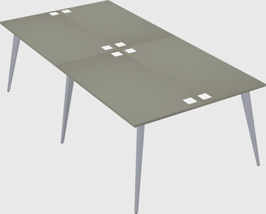 Shared rectangular office desk system