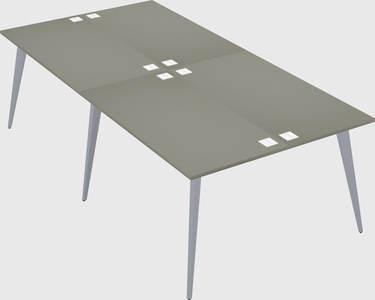 Shared rectangular office desk system