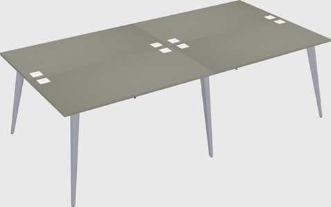 Shared rectangular office desk system