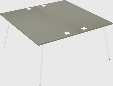 Shared rectangular office desk system