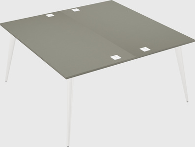 Shared rectangular office desk system