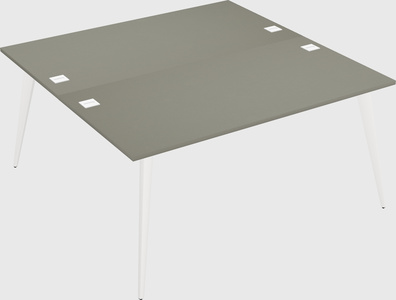 Shared rectangular office desk system