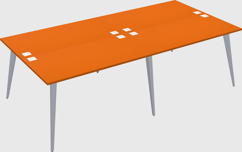 Shared rectangular office desk system
