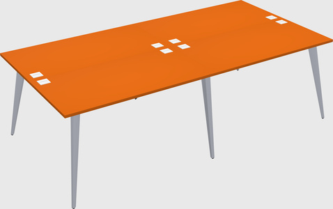 Shared rectangular office desk system