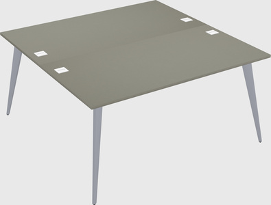 Shared rectangular office desk system