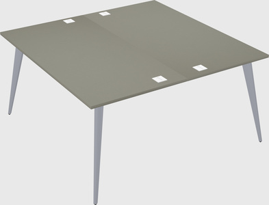 Shared rectangular office desk system