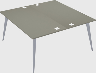 Shared rectangular office desk system