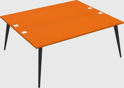 Shared rectangular office desk system