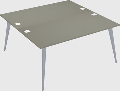 Shared rectangular office desk system