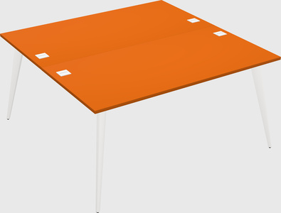 Shared rectangular office desk system