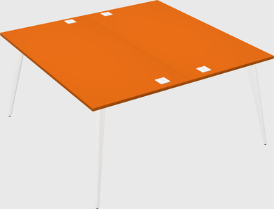Shared rectangular office desk system