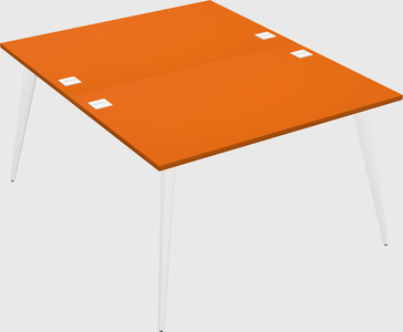 Shared rectangular office desk system