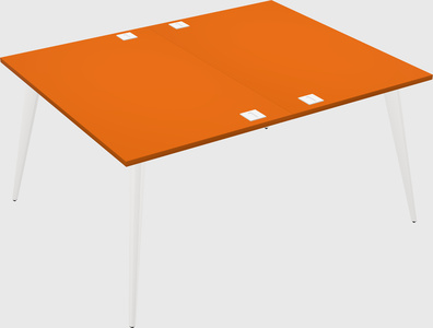 Shared rectangular office desk system