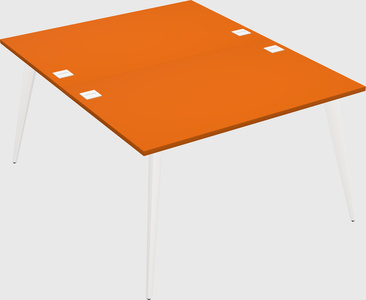Shared rectangular office desk system
