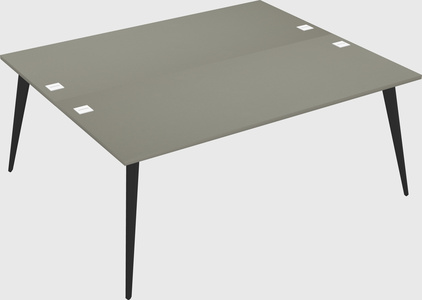 Shared rectangular office desk system