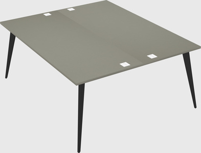 Shared rectangular office desk system
