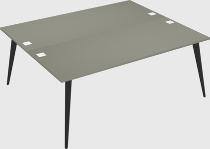 Shared rectangular office desk system
