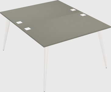 Shared rectangular office desk system