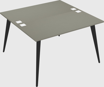 Shared rectangular office desk system