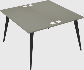 Shared rectangular office desk system