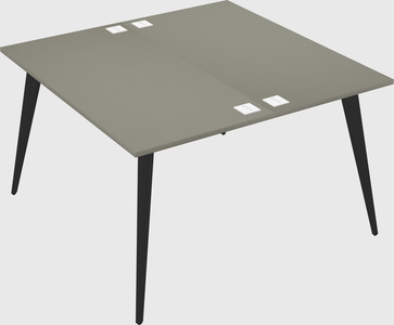 Shared rectangular office desk system