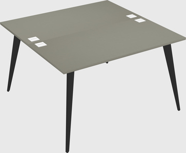 Shared rectangular office desk system