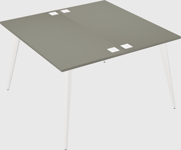 Shared rectangular office desk system