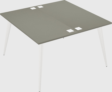 Shared rectangular office desk system