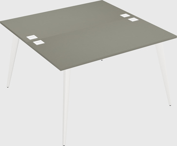 Shared rectangular office desk system