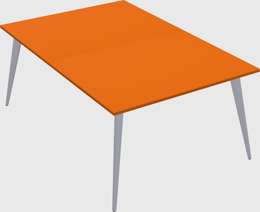 Shared rectangular office desk system