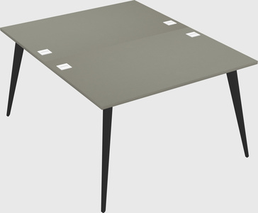 Shared rectangular office desk system