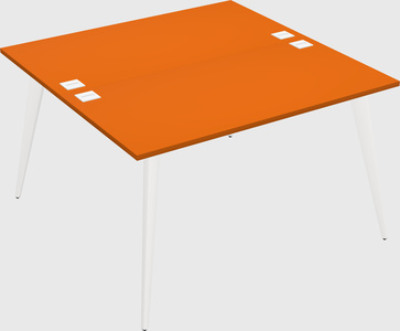 Shared rectangular office desk system