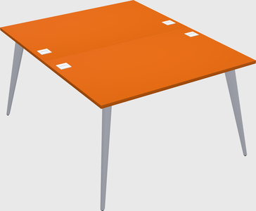 Shared rectangular office desk system