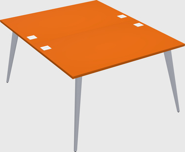 Shared rectangular office desk system