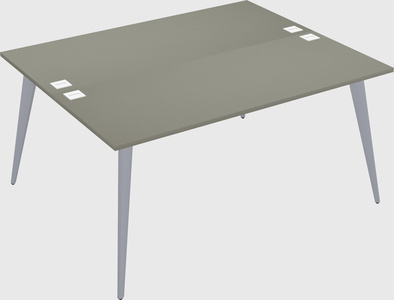 Shared rectangular office desk system