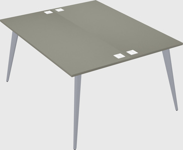 Shared rectangular office desk system