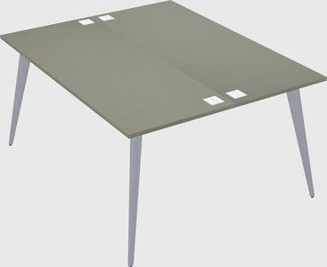 Shared rectangular office desk system