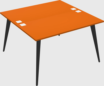 Shared rectangular office desk system