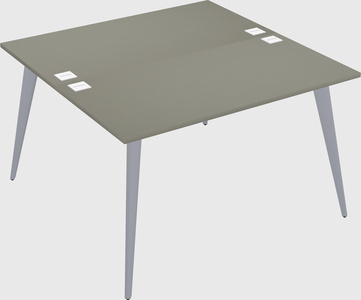 Shared rectangular office desk system