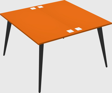 Shared rectangular office desk system