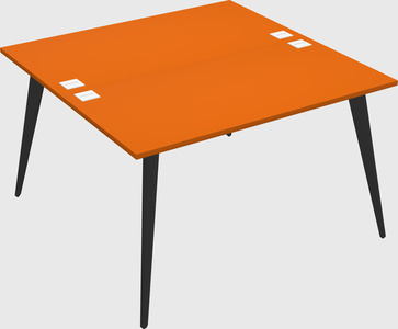 Shared rectangular office desk system