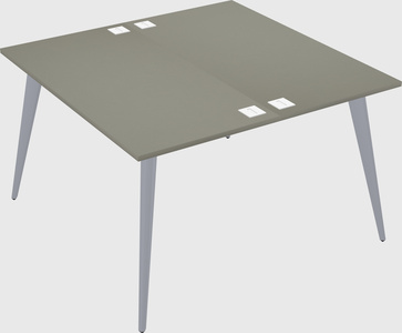 Shared rectangular office desk system