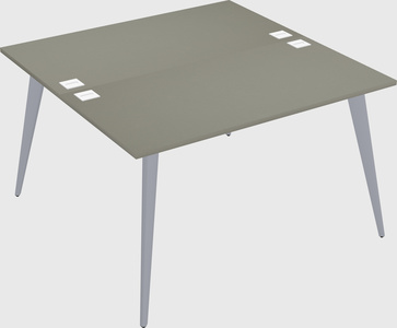 Shared rectangular office desk system